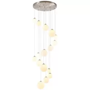 image of Luminosa Marshall Ceiling Pendant, 16 Light G9, Satin Nickel, Opal Glass