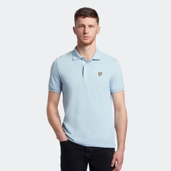 image of Mens Plain Polo Shirt - Light Blue - L