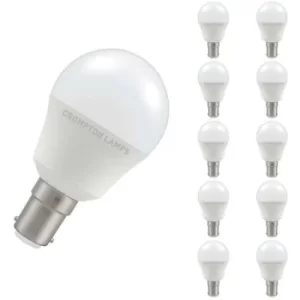 image of (10 Pack) Lamps LED Golfball 5.5W SBC-B15d (40W Equivalent) 2700K Warm White Opal 470lm SBC Small Bayonet B15 Round Frosted Multipack Light Bulbs