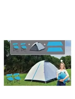 image of Complete Camping Set For 2 Including Dome Tent, Camping Chairs and Sleeping Bags