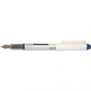 image of Pilot V-Pen Erasable Fountain Pen, Medium Tip, White Barrel, Blue Ink