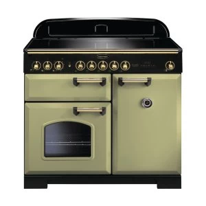 Image of Rangemaster 114830 CDL100EIOG-B Classic Deluxe 100cm Induction Range Cooker Olive G-B