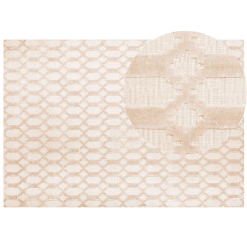 Image of Beliani Rug Cizre Beige 160 X 230 Cm Viscose