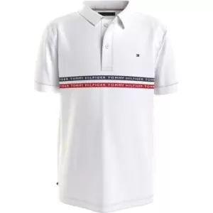 image of Tommy Hilfiger Tommy Tape Polo S/S - White