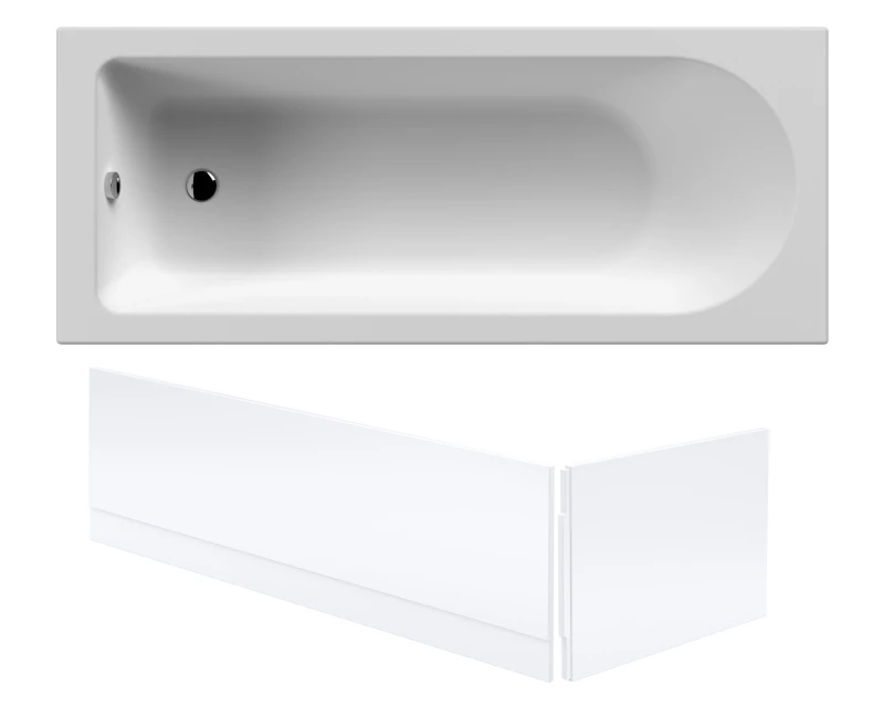 Image of Balterley Round Single Ended Bath with Front and End Bath Panel 1700 x 700mm White