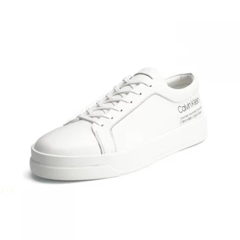 Image of Calvin Klein Fausto Leather Trainers - White