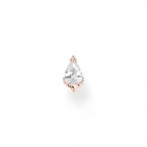 image of Sterling Silver Rose Gold Plated Ice Crystal Single Earring H2259-416-14