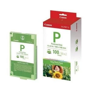 image of Canon E-P100 Easy Photo Pack Postcard Size 4 x 6in/100 x 148mm 100 Sheets