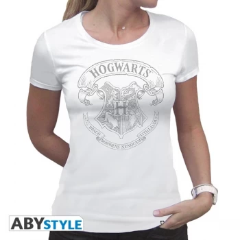 Image of Harry Potter - Hogwarts Womens Large T-Shirt - White