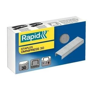 Image of Rapid Omnipress 30 Staples 6mm Shank Length Pack of 1000 5000559