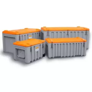 Image of CEMbox 150 Heavy Duty Storage Box Trolley - Orange & Grey, 150L - 530 x 600 x 800mm