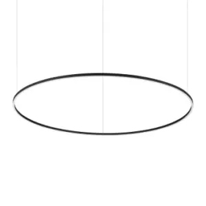 Image of ORACLE Slim DALI Dimmable Round 150cm Integrated LED Pendant Ceiling Light Black, 3000K