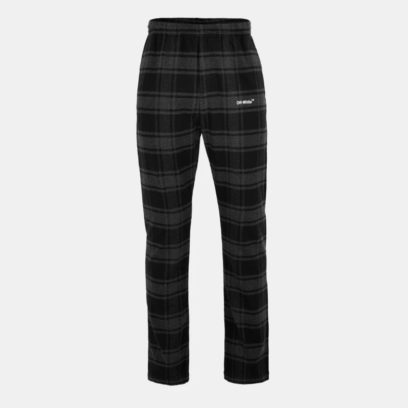 Image of Off White Mens Wide Leg Relaxed Fit Trousers Grey/White male XXS