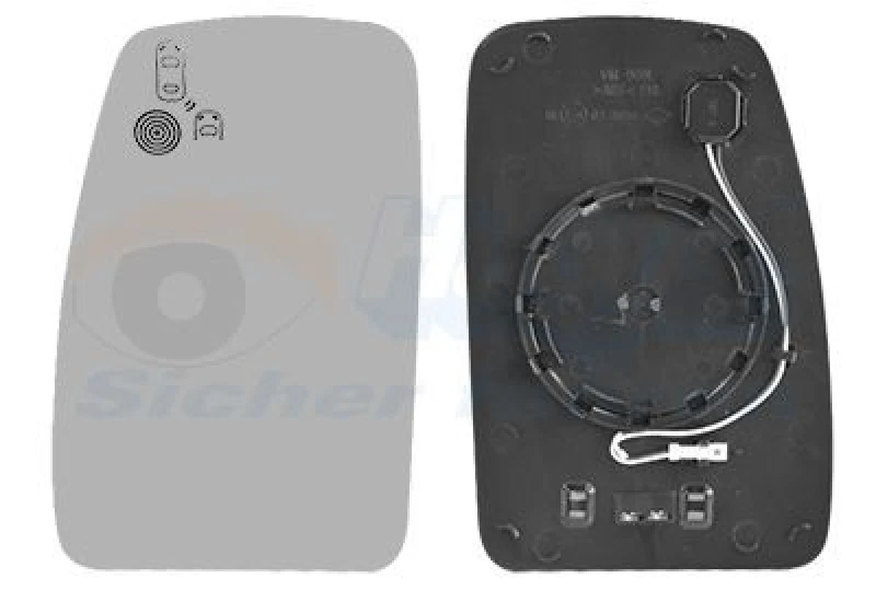 Image of VAN WEZEL Wing mirror glass VAN WEZEL 4388861