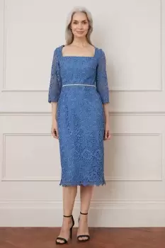 Image of Lace Embellished Waist Midi Dress