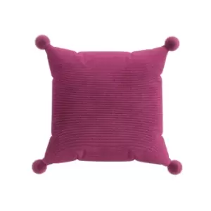 image of Helena Springfield Pom Pom Cushion 45cm x 45cm, Fuchsia