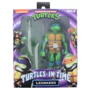 image of NECA Teenage Mutant Ninja Turtles in Time Series 1 Leonardo 7" Action Figure