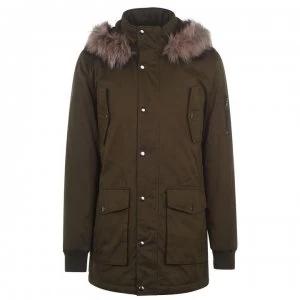 image of Firetrap Firetrap Block Parka Jacket Mens - Khaki