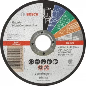 Image of Bosch Rapido MultiConstruction Cutting Disc 125mm 1.6mm 22mm