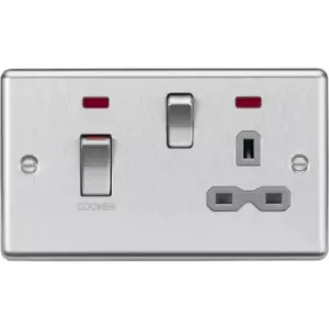 Netlighting Knightsbridge 45A Dp Switch and 13A Switched Socket with Neons - Bru