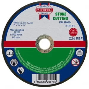 Image of Faithfull FAI1803S Stone Cut Off Disc 180 x 3.2 x 22.23mm