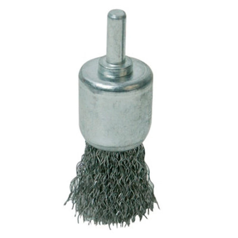 Image of Loops 24mm Wire End Brush Flat Bit 6mm Shank For Power Drill Clean Metal Multi