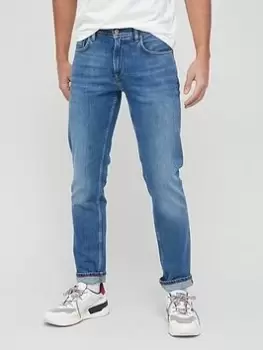 Image of Tommy Hilfiger Denton Straight Fit Stretch Jeans - Blue, Indigo, Size 30, Inside Leg Regular, Men