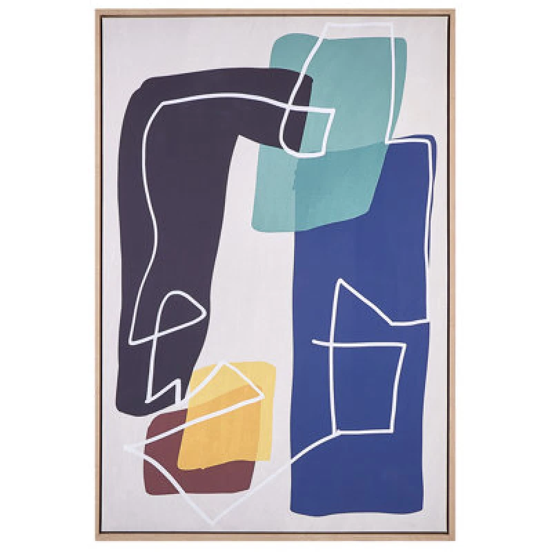Image of Beliani Canvas Frisa Abstract Motif 63 X 99cm Multicolour