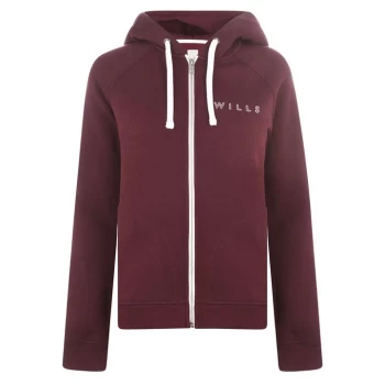 image of Jack Wills Athenley Zip Up Hoodie - Plum