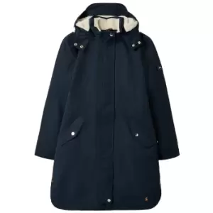 Image of Joules Womens Loxley Cosy Borg Lined Waterproof Coat Marine Navy 14