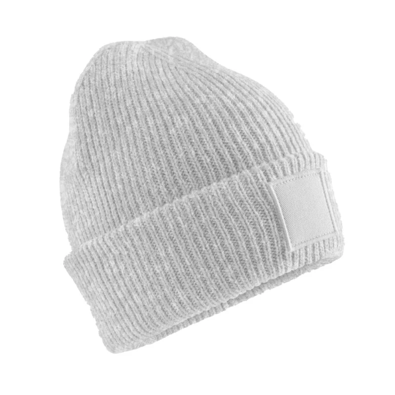 Image of Beechfield Tonal Patch Cuffed Beanie in Grey Grey Unisex One Size