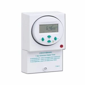 image of Greenbrook 7 Day 24 Setting Surface Electronic Digital Immersion Heater Timer with Battery Backup