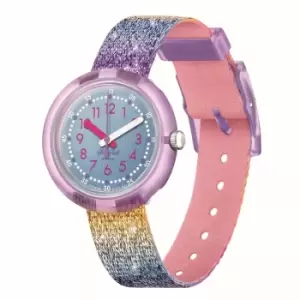 Image of Flik Flak Shine in Rainbow Quartz Blue Dial ZFPNP128