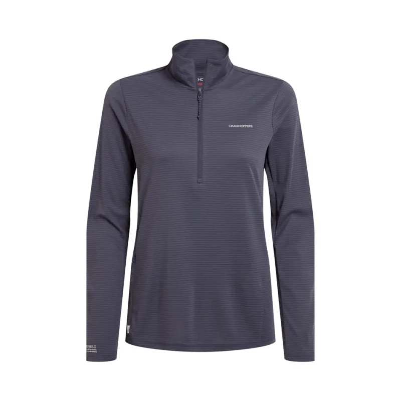 Image of Womens 1/2 zip long sleeve jersey Craghoppers NosiLife SolarShield+ Gris Female 36