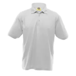 image of UCC 50/50 Mens Heavyweight Plain Pique Short Sleeve Polo Shirt (2XL) (White)