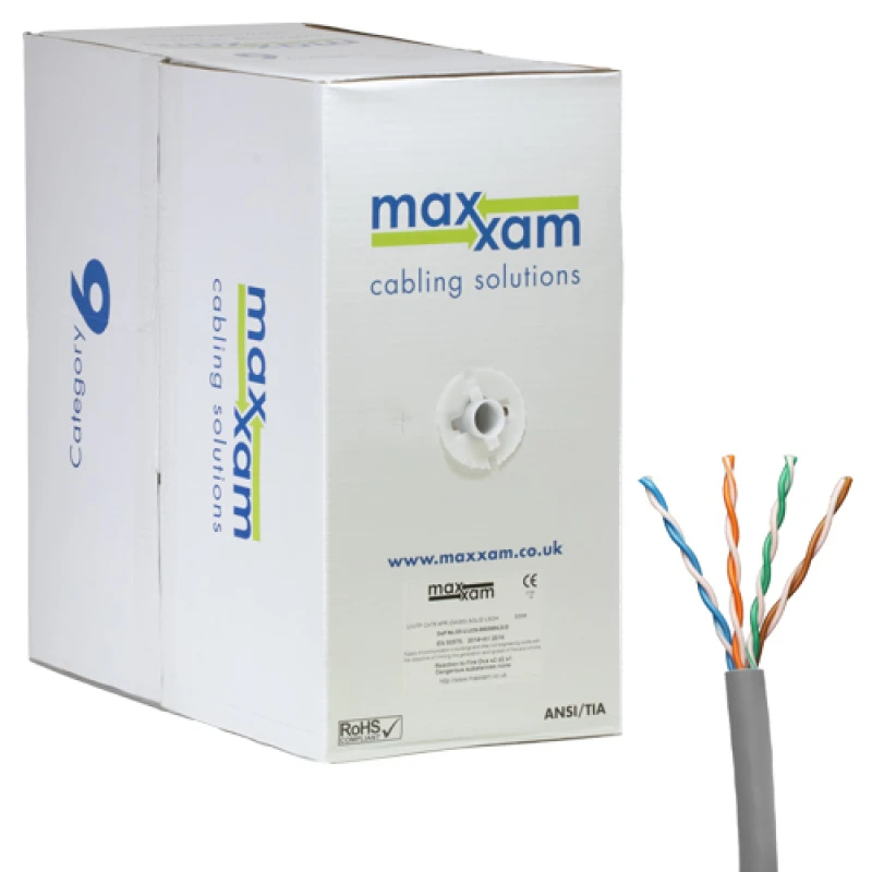 Image of Cablenet Cat6 Grey U/UTP LSOH 23AWG Solid CPR Dca Cable 305m Reelex Bo