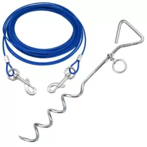 Image of Bunty Small 6ft Pet Tie Out Cable With Metal Stake Blue