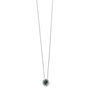 Image of Elements 9ct White Gold Blue Sapphire And Diamond Cluster Pendant GP928L