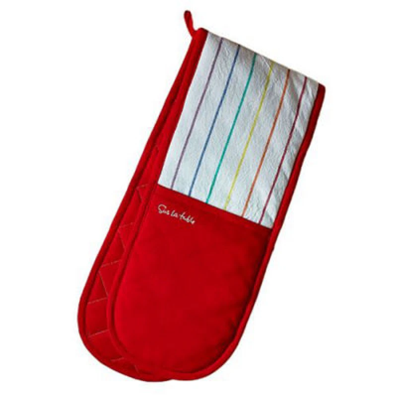Image of Pure Table Top Sur La Table Colour Me Happy Multi Coloured Stripes Double Oven Glove