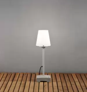 Image of Lucca Outdoor Modern Lounge Grey Lantern Opal Shade Small, IP44
