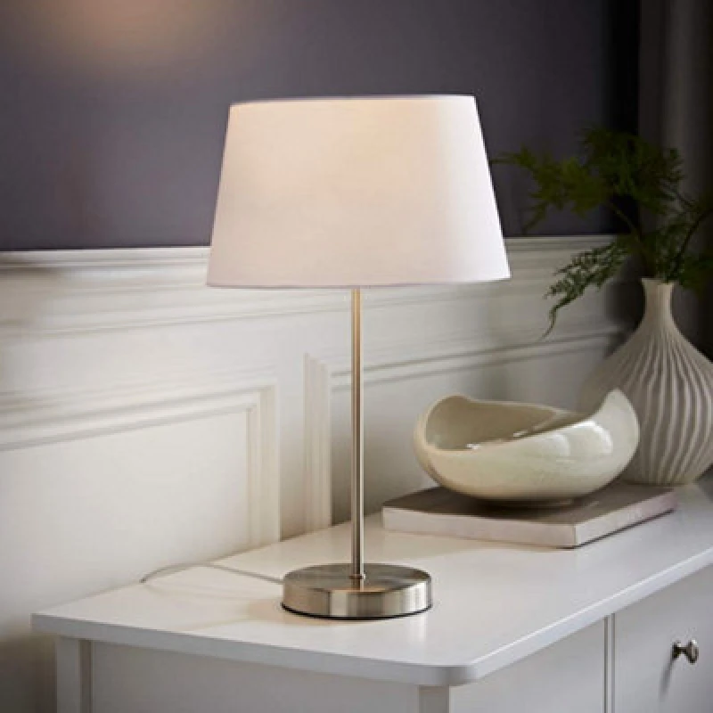Image of ValueLights Modern Stem Silver Table Lamp Silver unisex