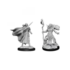 Image of Magic the Gathering Unpainted Miniatures (W14) Elf Fighter & Elf Cleric