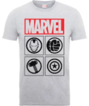 Image of Marvel Avengers Assemble Icons T-Shirt - Grey - L