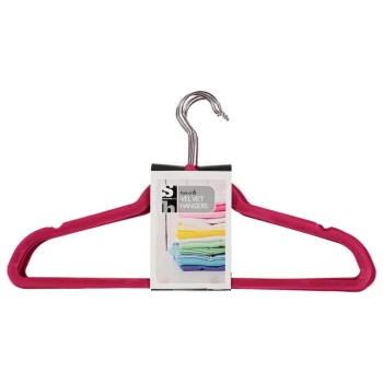 image of Stanford Home 6 Pack Velvet Hangers - Fuchsia