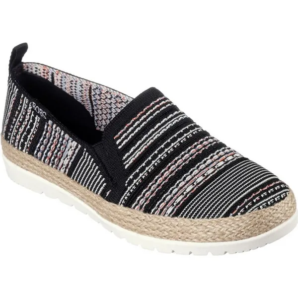 image of Skechers Womens BOBS Flexpadrille 3.0 Island Muse Flat Shoes UK Size 6 (EU 39) Black/Multi SKE2238-BKMT-6