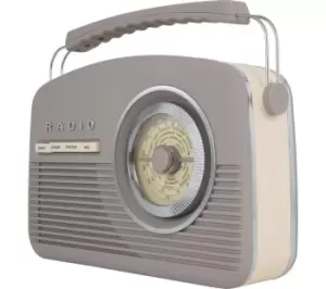 image of AKAI Vintage A60010VDABT Portable DAB Radio - Taupe, Silver/Grey,Cream