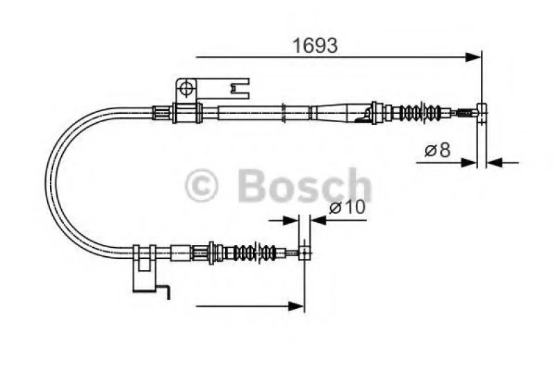 Image of Handbrake cable Bosch 1 987 477 917