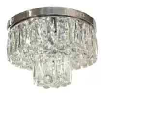 image of Lilou 6 Light Dual Mount Flush Ceiling Light Chrome Crystal