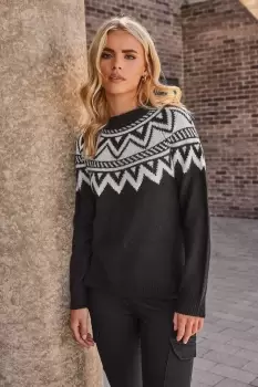 Image of Petite Fairisle Roll Neck Jumper