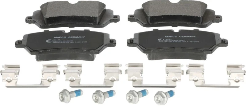 Image of MAPCO 106124 Brake pad set Rear Axle, excl. wear warning contact, with accessories Brake Pad Set,disc brake (402)